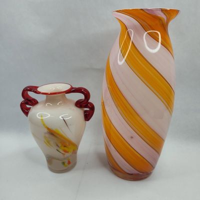 Sale Photo Thumbnail #43: Two Art Glass Vases
