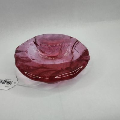 Sale Photo Thumbnail #488: MCM Cranberry Textured Glass Bowl