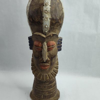 Sale Photo Thumbnail #81: Carved Wood & Metal Figural Sculpture