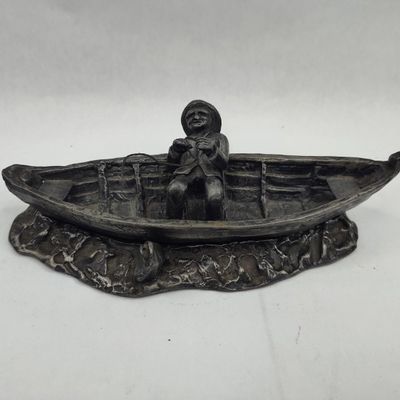 Sale Photo Thumbnail #463: Fisherman & Rowboat Metal Sculpture