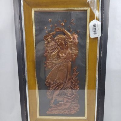 Sale Photo Thumbnail #12: Art Nouveau Copper Repousse Luna Plaque