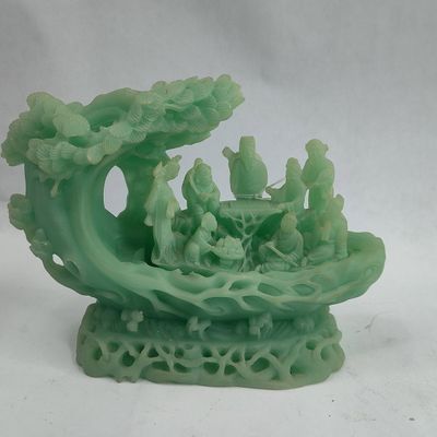 Sale Photo Thumbnail #470: Chinese Fluorite 8 Immortals Sculpture