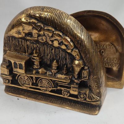 Sale Photo Thumbnail #231: Pair Westinghouse Train Bookends, Metal