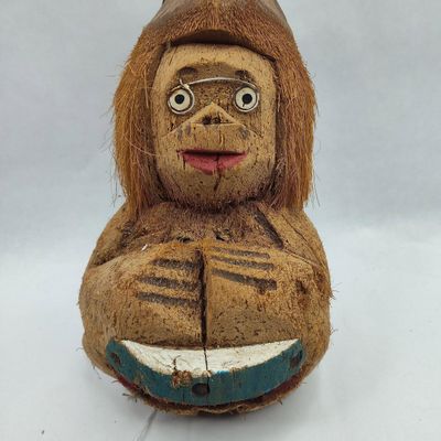 Sale Photo Thumbnail #136: Carved Coconut Husk Monkey Figurine