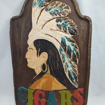 Sale Photo Thumbnail #69: Plaster Relief Cigars Wall Plaque