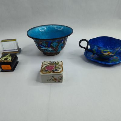 Sale Photo Thumbnail #381: Chinese Cloisonne & Trinket Box Group