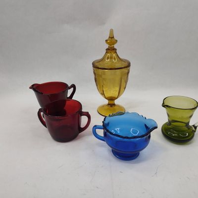 Sale Photo Thumbnail #503: American Glassware Set & Compote