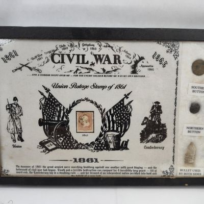 Sale Photo Thumbnail #97: Civil War Box w/ 1861 Stamp & Artifacts