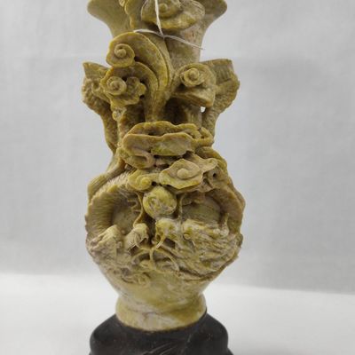 Sale Photo Thumbnail #261: Carved Soapstone Dragon & Pearl Vase