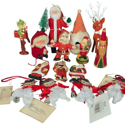 Sale Photo Thumbnail #75: An Assortment of Vintage and Contemporary Christmas Ornaments and Figurines Including Bethany Lowe and Inarco