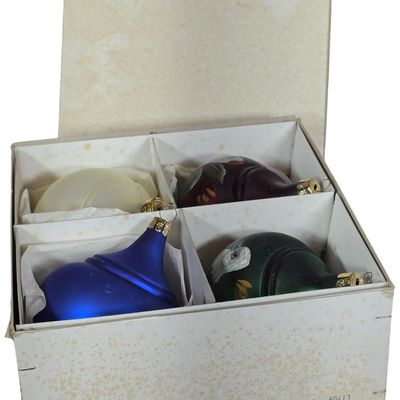 Sale Photo Thumbnail #9: A Set of Four Hand Painted Czech Glass Christmas Ornaments