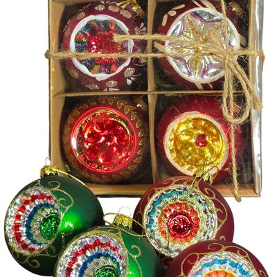 Sale Photo Thumbnail #62: A Collection of One Hundred 80 Degrees and RAZ Imports Glass Reflector Christmas Ornaments