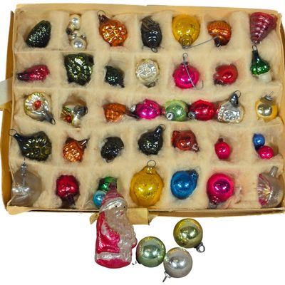Sale Photo Thumbnail #47: A Collection of Glass Christmas Ornaments and Box Labelled U.S.S.R. and Eastern Germany
