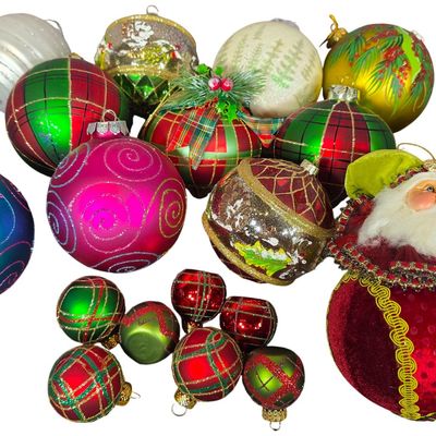 Sale Photo Thumbnail #68: An Assortment of Glass and Mixed Media Christmas Tree Ornaments Including KA International and Commemorative 2016 Pieces