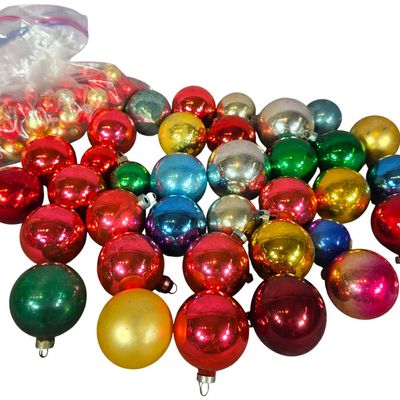 Sale Photo Thumbnail #59: A Collection of Vintage Mercury Glass Christmas Ball Ornaments