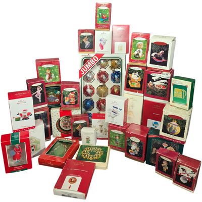 Sale Photo Thumbnail #38: A Collection of Hallmark Keepsake and Various Brand Christmas Ornaments Including Series Pieces and Boxed Glass Baubles