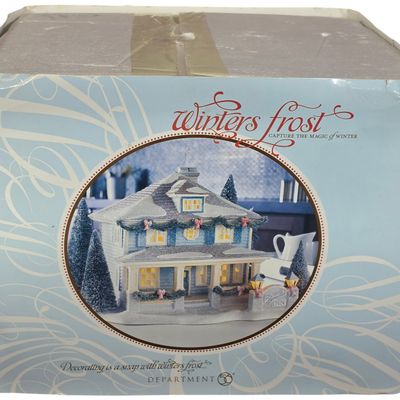 Sale Photo Thumbnail #29: Department 56 Winters Frost Edgewater Inn Illuminated Porcelain Village Building with Box
