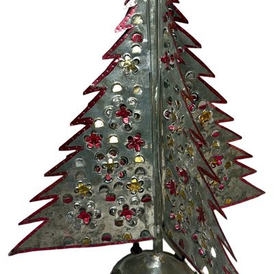 Sale Photo Thumbnail #13: Mexican Punched Tin Christmas Tree Tabletop Candle Holder