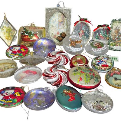 Sale Photo Thumbnail #77: A Collection of Glass and Mixed Media Christmas Ornaments Including Regency International and Midwest Seasons
