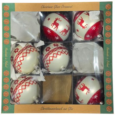 Sale Photo Thumbnail #60: Polish Handmade Christmas Glass Ornaments in Original Packaging