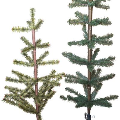 Sale Photo Thumbnail #107: Two Artificial Feather Style Alpine and Tinsel Christmas Trees