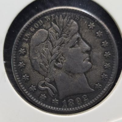 1892-O Barber 90% Silver Quarter - VF