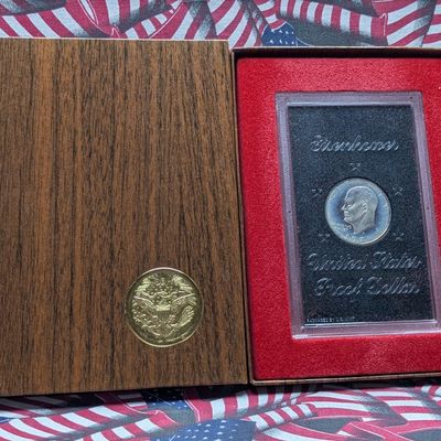 1971-S U.S. Eisenhower 40% Silver Proof Dollar in Brown Box