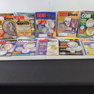 (10) Assorted Coin Values Magazines, Various Months and Years