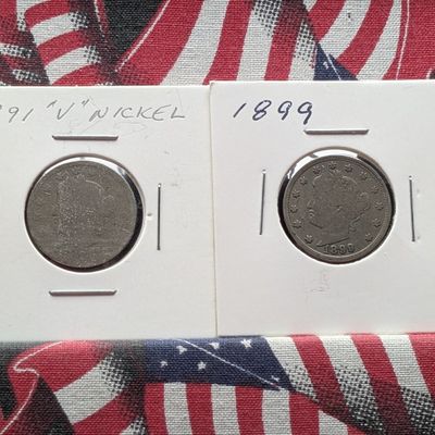 1891 & 1899 Liberty Head V Nickels