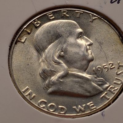 1952 Franklin 90% Silver Half Dollar - Unc.