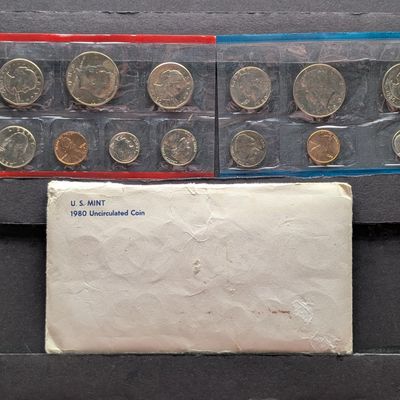 1980 P&D U.S. Mint Uncirculated Set In OGP - Includes "S" Mint Mark Susan B. Anthony Dollar