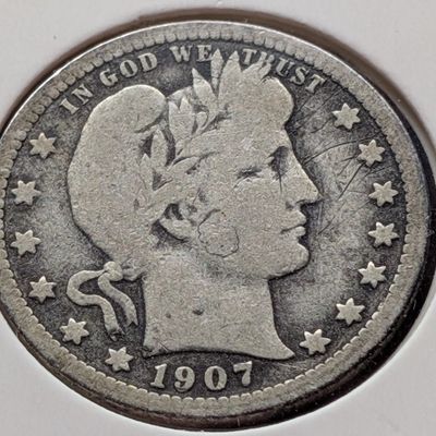 1907-O Barber 90% Silver Quarter