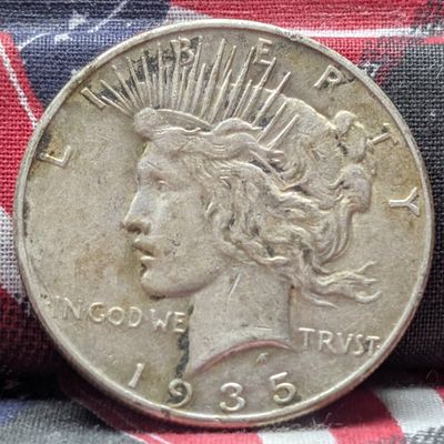 1935 Peace 90% Silver Dollar - XF - Semi Key Date