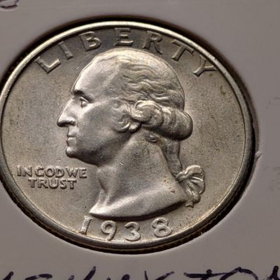 1938-S Washington 90% Silver Quarter - Unc.