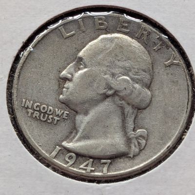 1947 Washington 90% Silver Quarter