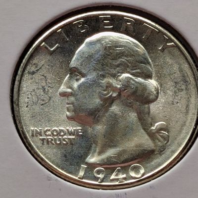 1940-S Washington 90% Silver Quarter - Unc.