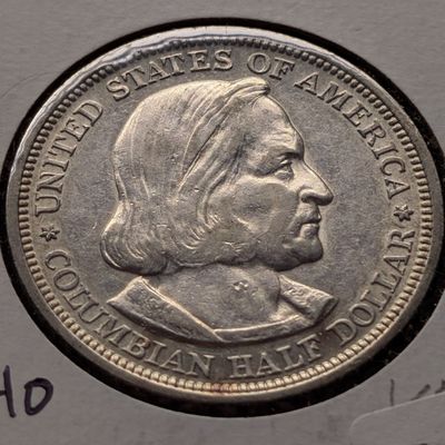 1893 Columbian Exposition Commemorative 90% Silver Half Dollar - XF