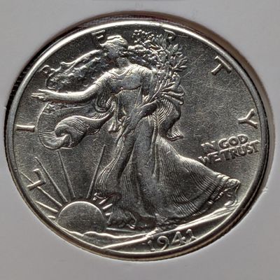 1941 Walking Liberty 90% Silver Half Dollar - Unc.