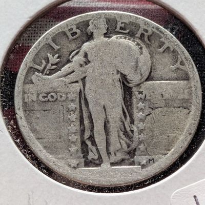 No Date Standing Liberty 90% Silver Quarter - AG