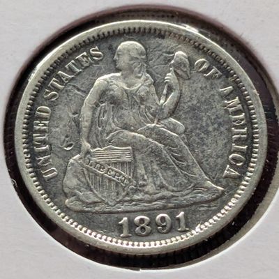 1891-O Seated Liberty 90% Silver Dime