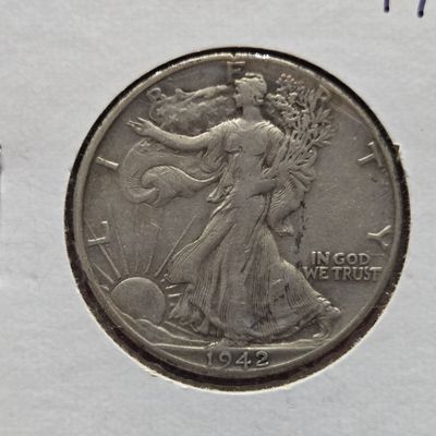 1942 Walking Liberty 90% Silver Half Dollar