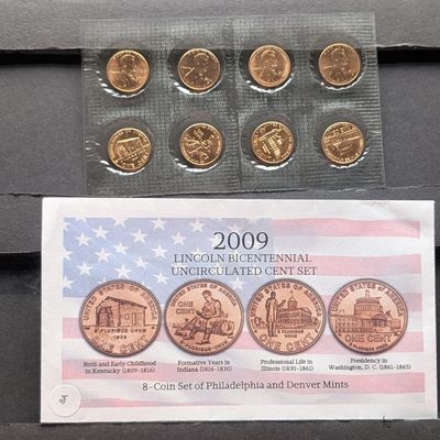 2009-P&D Lincoln Bicentennial UNC 8 Coin Set