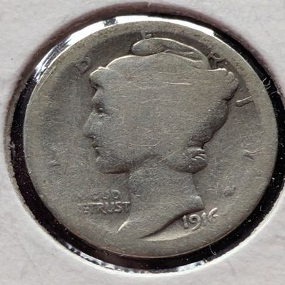 1916-D Mercury 90% Silver Dime - Big Key Date!!