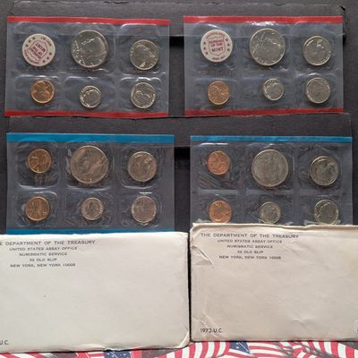 (2) 1972 P&D U.S. Mint Uncirculated Sets In OGP - Includes "S" Mint Mark Cents
