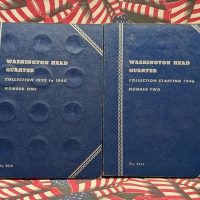 (2) *EMPTY* Washington Quarters In Whitman Folders, Number One 1932-1945 & Number Two Starting 1946, No Coins!