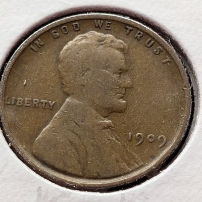1909 VDB Lincoln Wheat Cent - F/VF - First Year