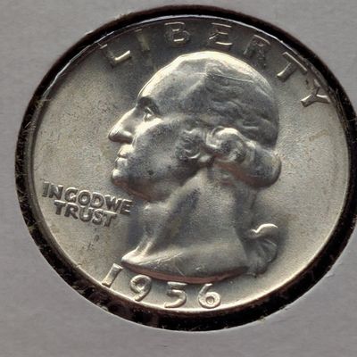 1956-D Washington 90% Silver Quarter