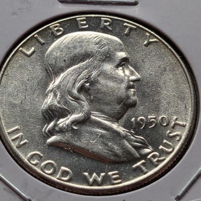 1950 Franklin 90% Silver Half Dollar - MS