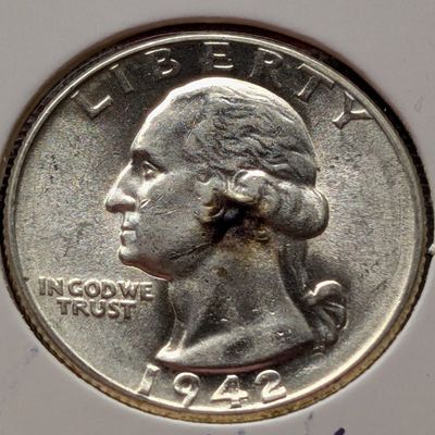 1942 Washington 90% Silver Quarter - Unc.