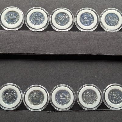 (10) 1944 Belgium 2 Francs Coins